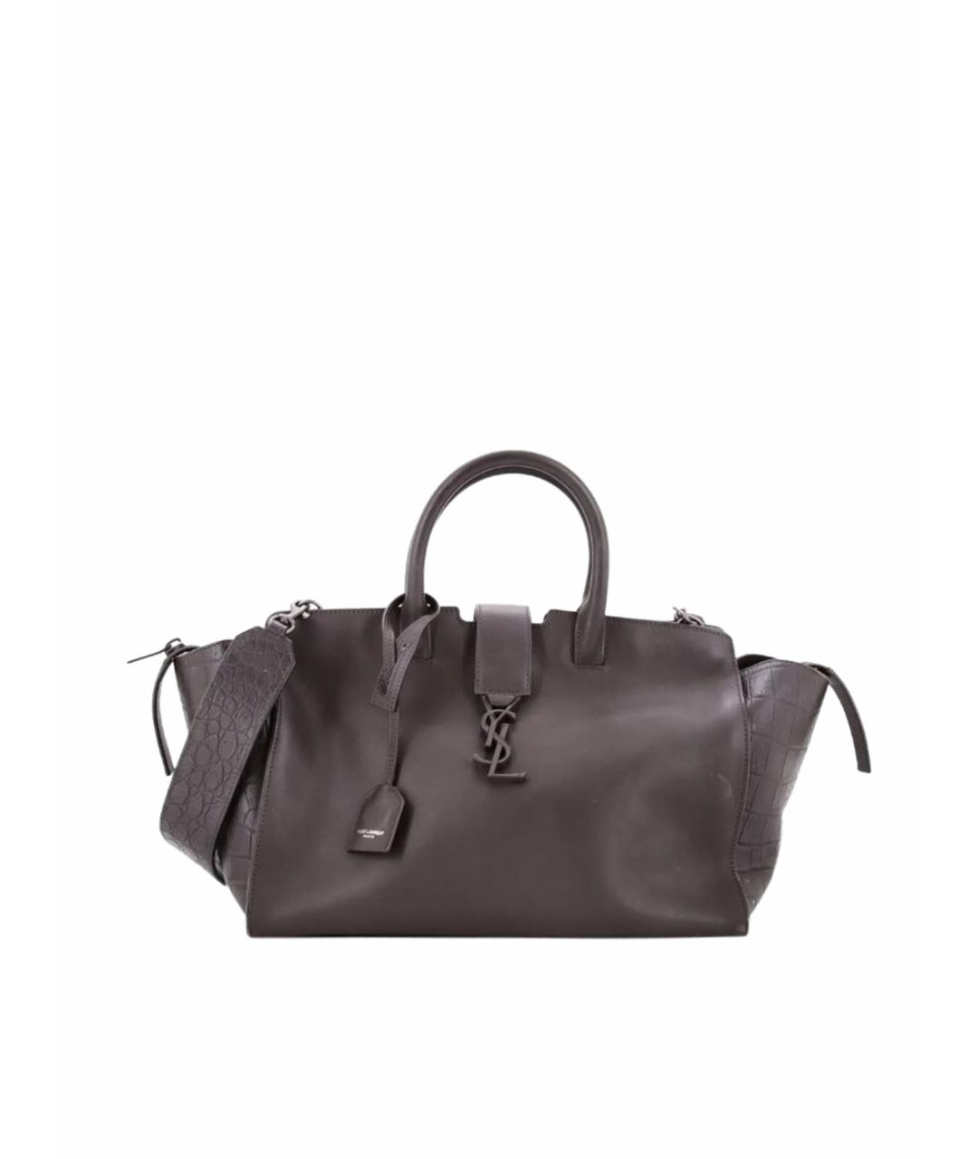 SAINT LAURENT Коричневая кожаная сумка через плечо, фото 1