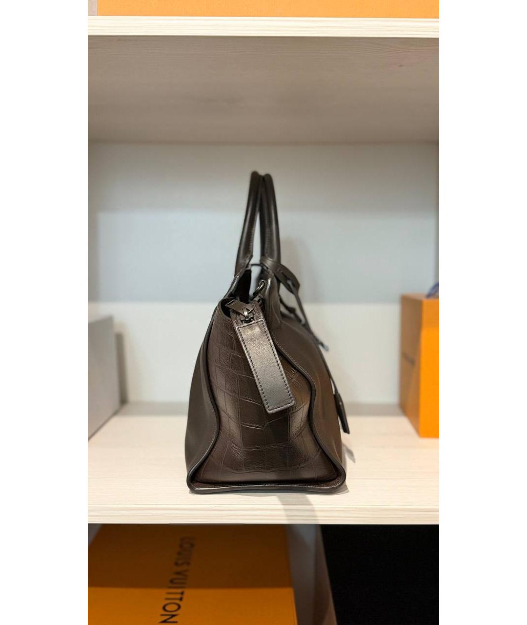 SAINT LAURENT Коричневая кожаная сумка через плечо, фото 5