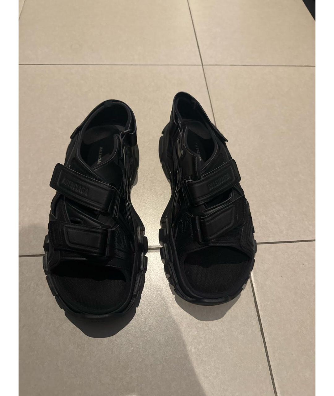 BALENCIAGA Черные кожаные сандалии, фото 5