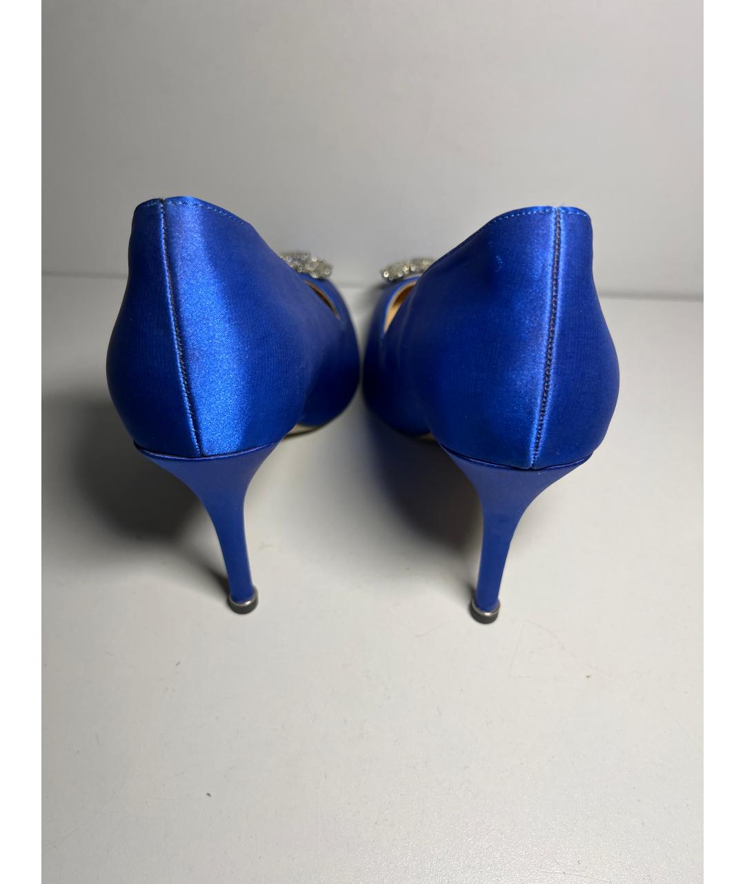 MANOLO BLAHNIK Синие текстильные туфли, фото 3