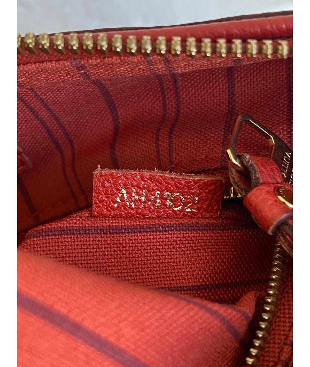 LOUIS VUITTON Красная кожаная сумка с короткими ручками, фото 8