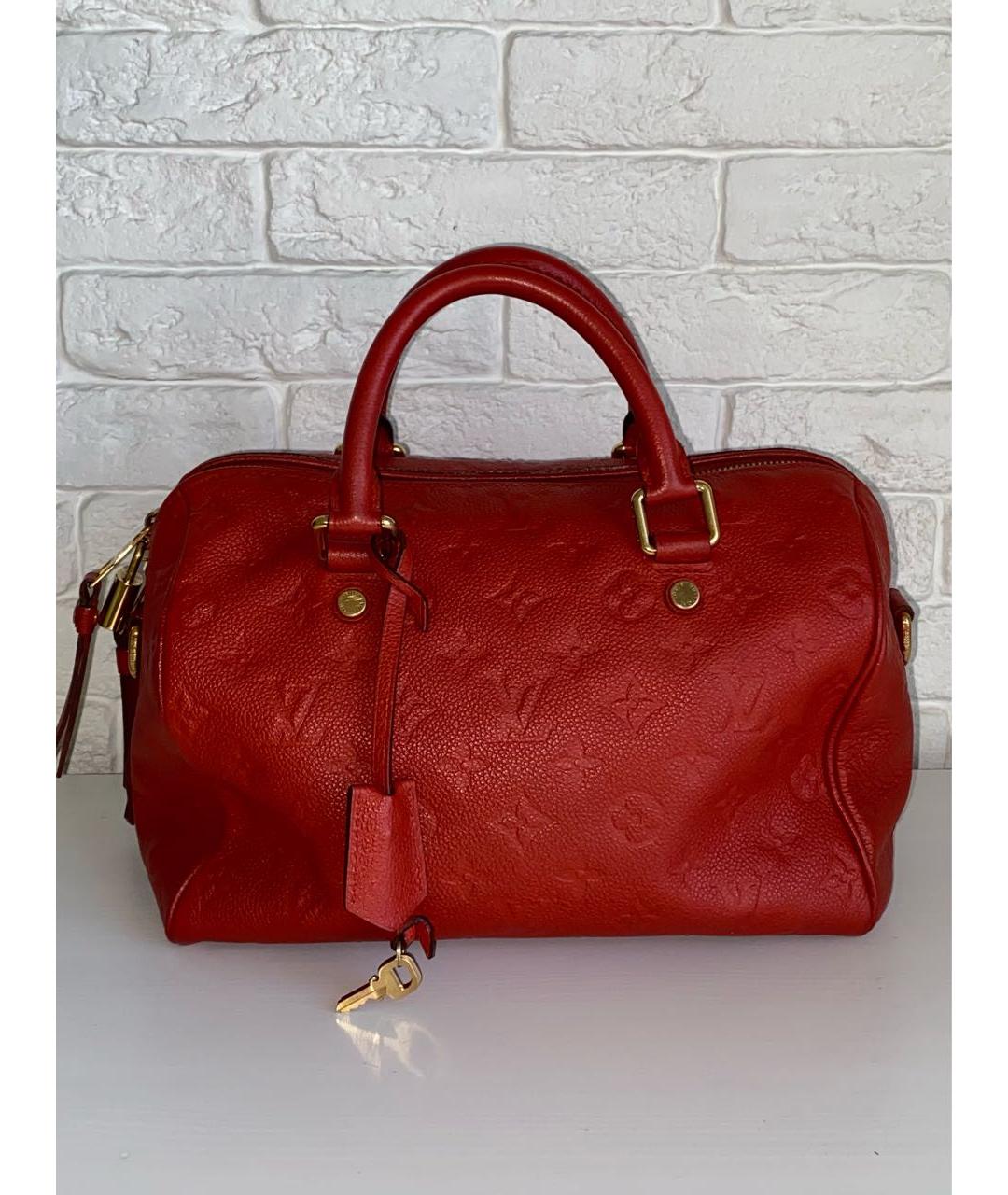 LOUIS VUITTON Красная кожаная сумка с короткими ручками, фото 9