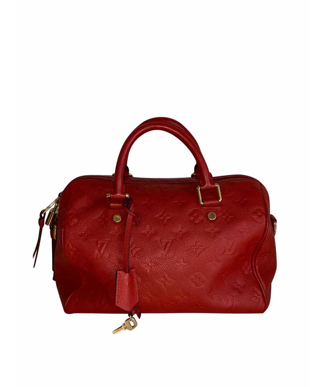 LOUIS VUITTON Красная кожаная сумка с короткими ручками, фото 1