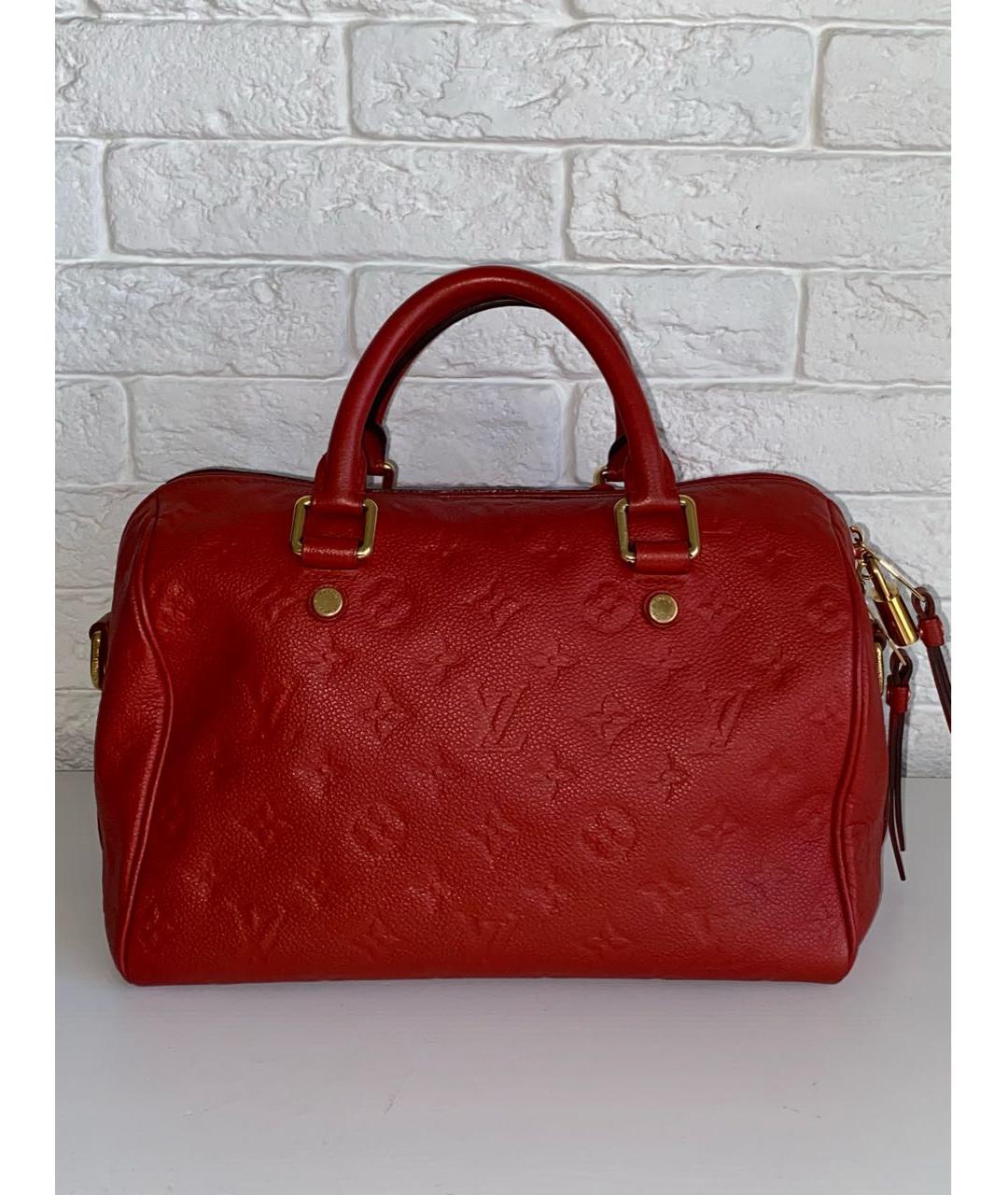 LOUIS VUITTON Красная кожаная сумка с короткими ручками, фото 2