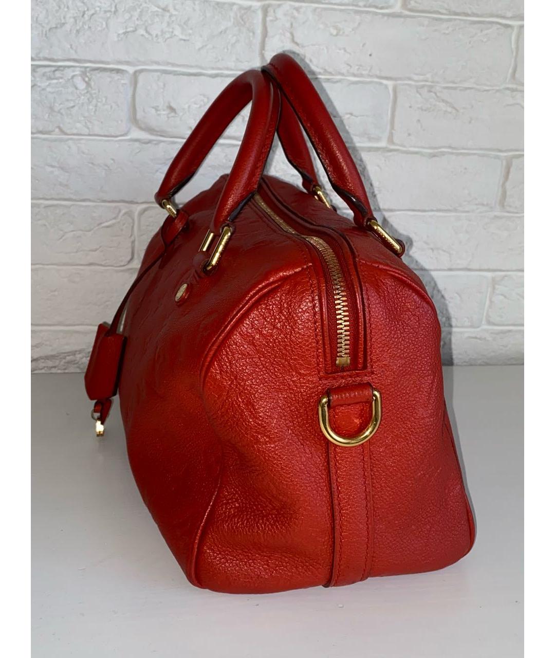 LOUIS VUITTON Красная кожаная сумка с короткими ручками, фото 4