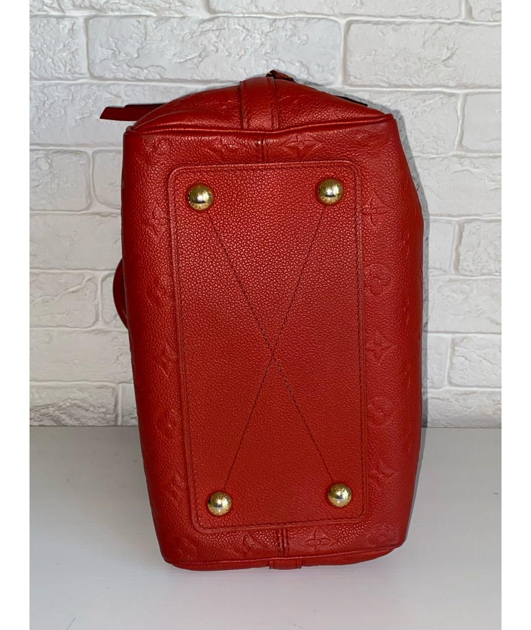 LOUIS VUITTON Красная кожаная сумка с короткими ручками, фото 6