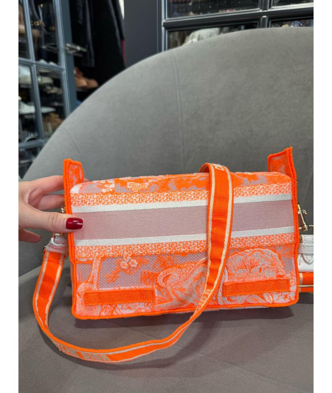 CHRISTIAN DIOR Оранжевая синтетическая сумка через плечо, фото 6