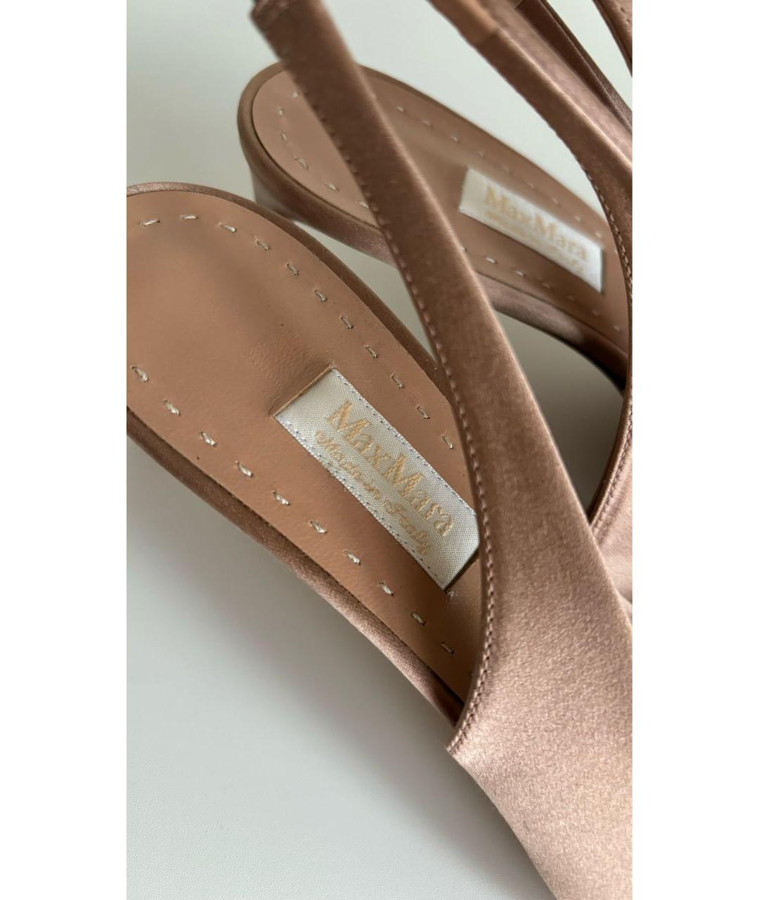 MAX MARA Бежевые текстильные туфли, фото 5