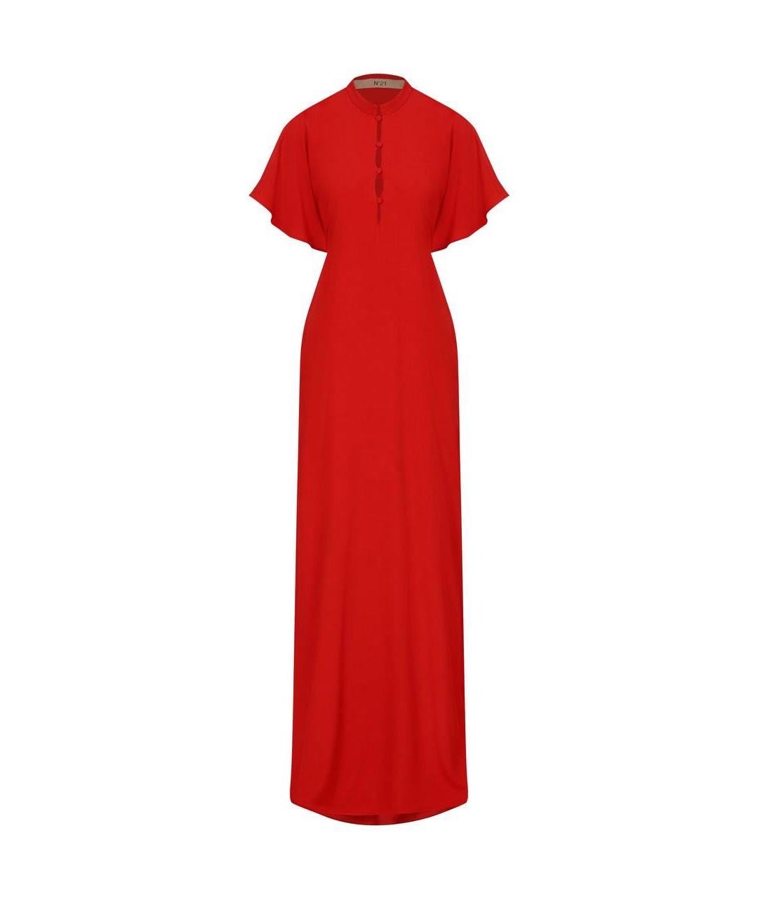 NO. 21 Красное шелковое вечернее платье, фото 5