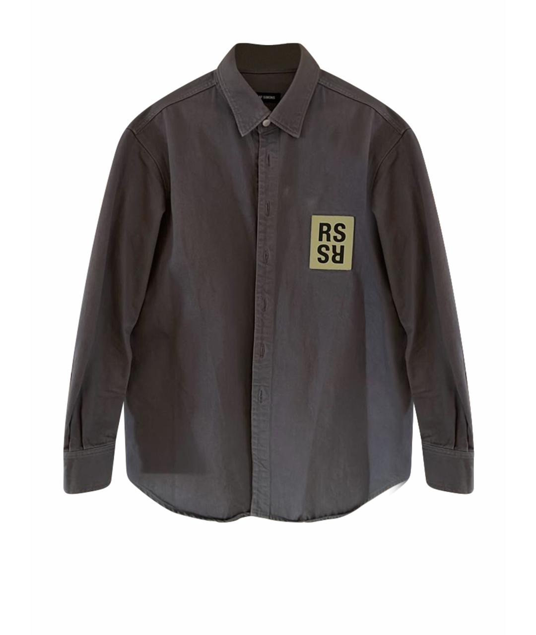 RAF SIMONS Антрацитовая хлопковая кэжуал рубашка, фото 1