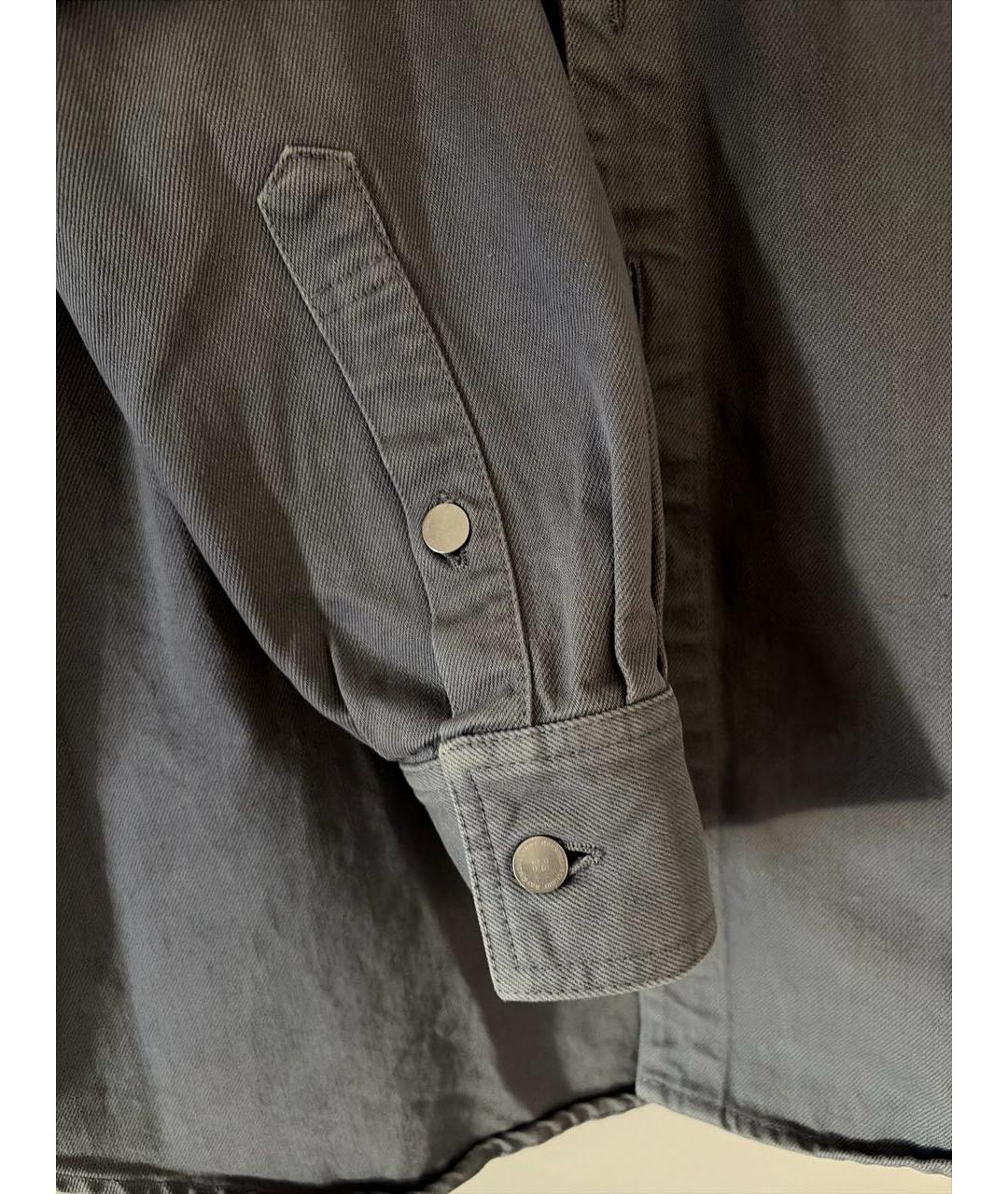 RAF SIMONS Антрацитовая хлопковая кэжуал рубашка, фото 4