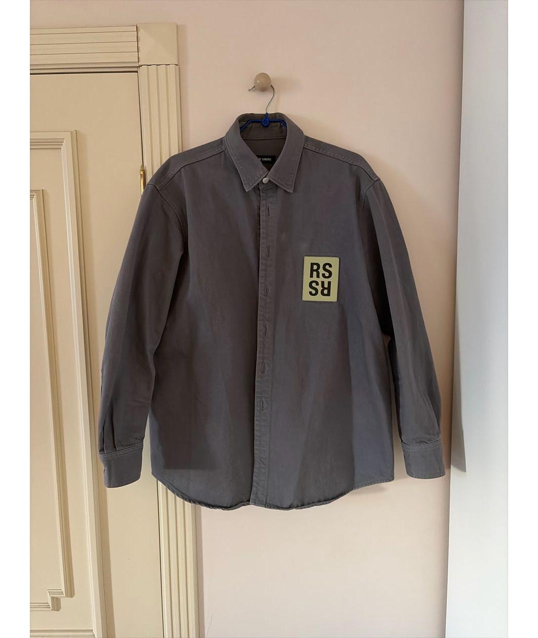 RAF SIMONS Антрацитовая хлопковая кэжуал рубашка, фото 5