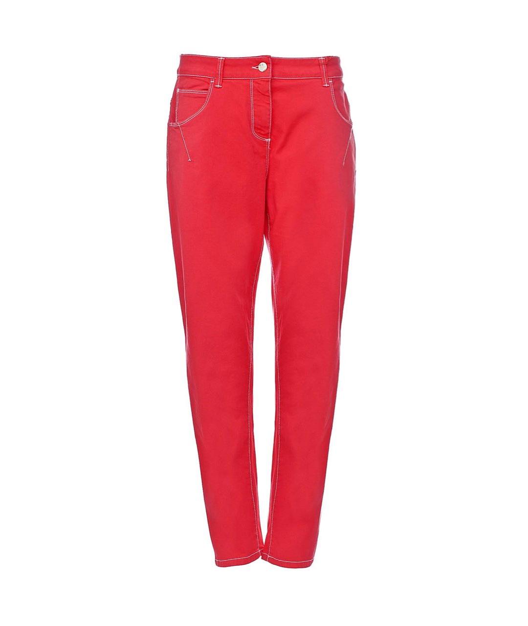 LIVIANA CONTI Красные хлопко-эластановые джинсы слим, фото 9