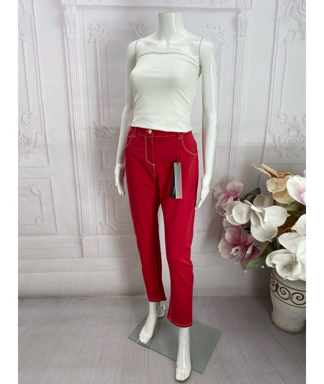 LIVIANA CONTI Красные хлопко-эластановые джинсы слим, фото 6