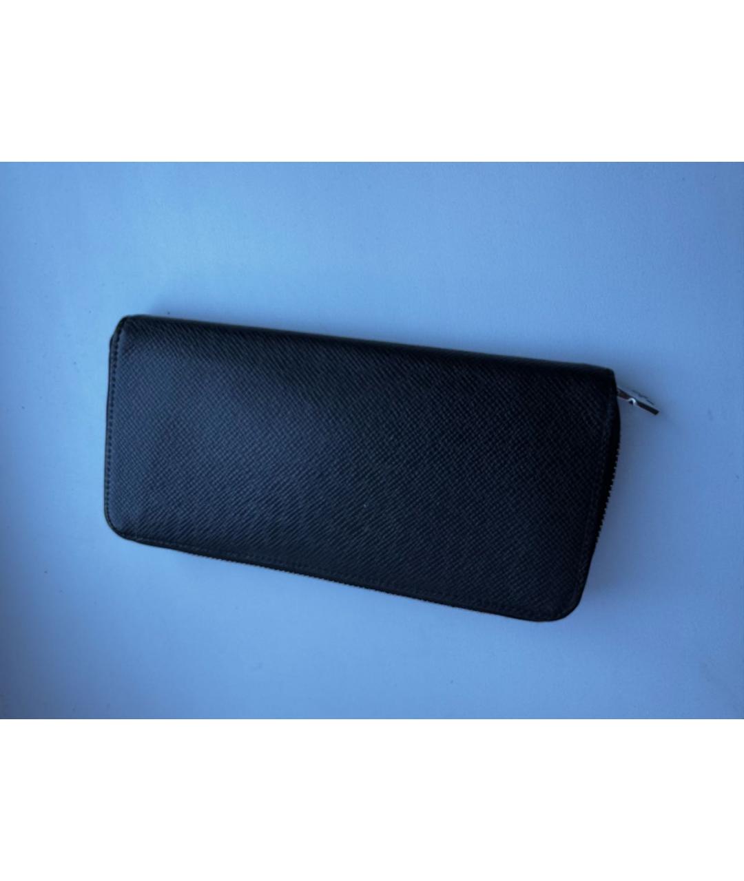 LOUIS VUITTON Черный кожаный кошелек, фото 2