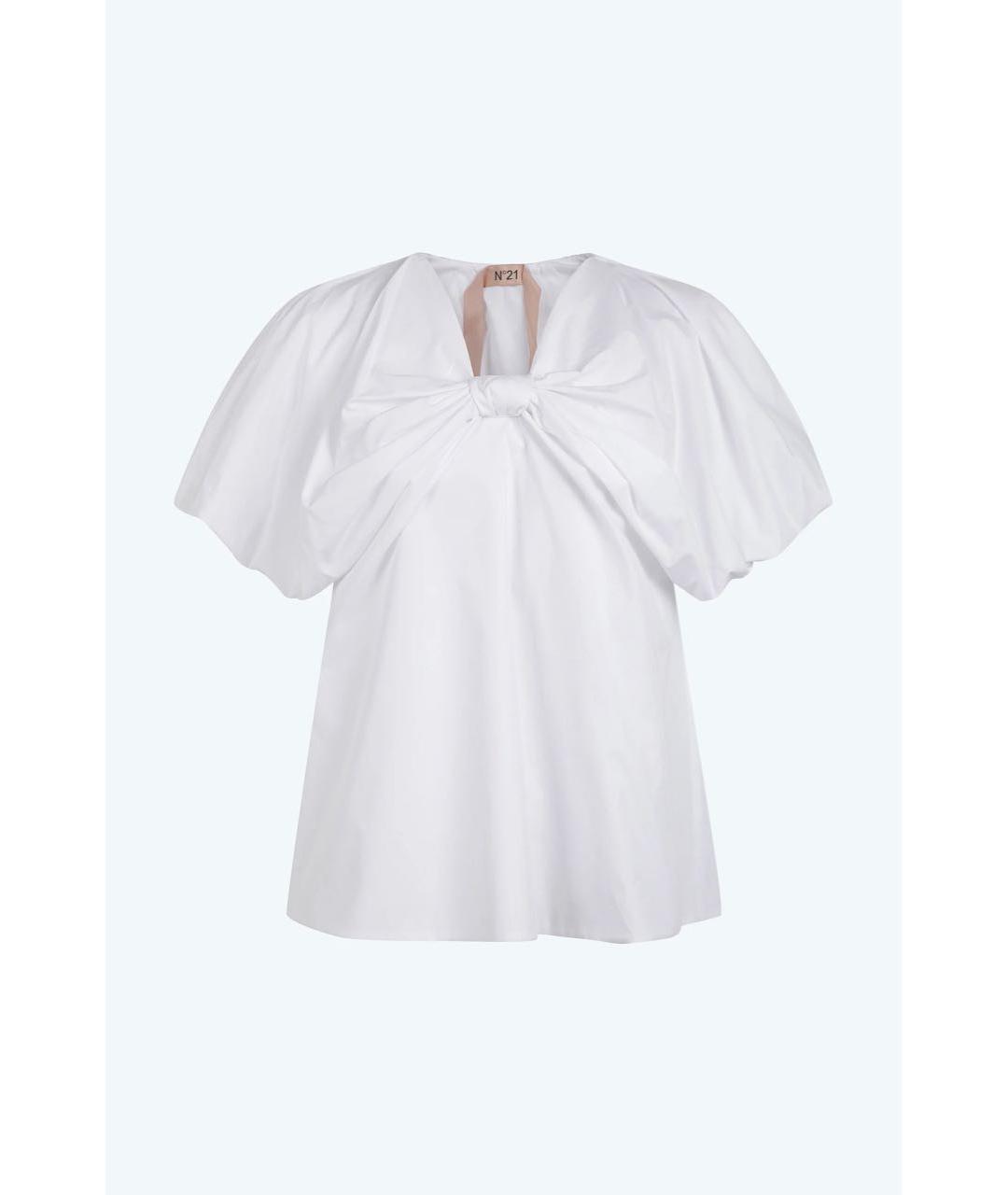 NO. 21 Белая хлопковая блузы, фото 6