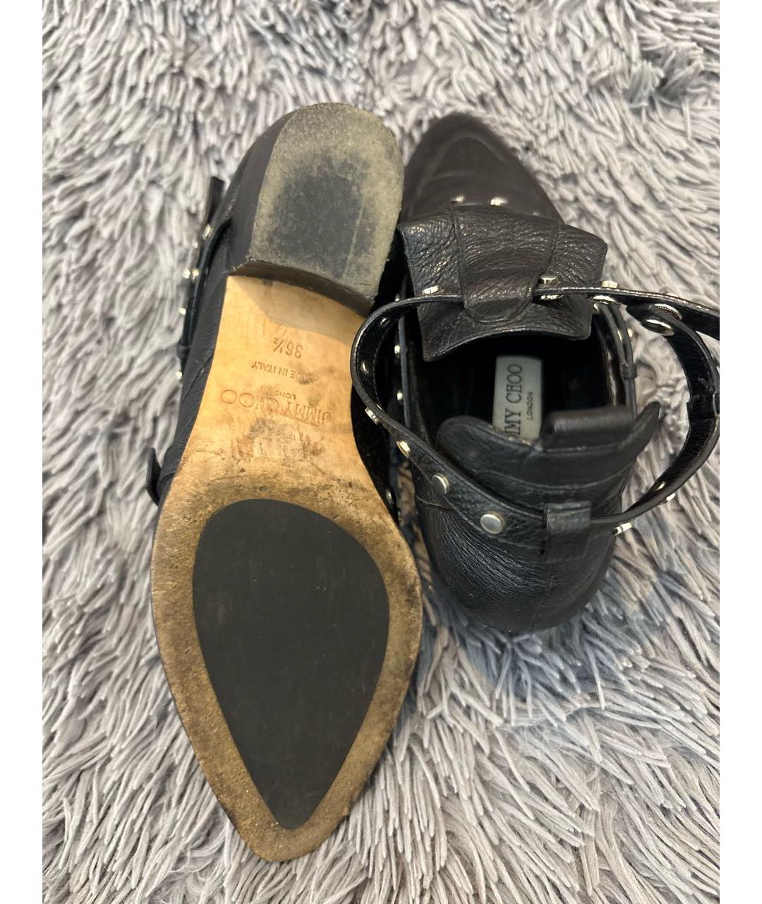 JIMMY CHOO Черные кожаные ботильоны, фото 5