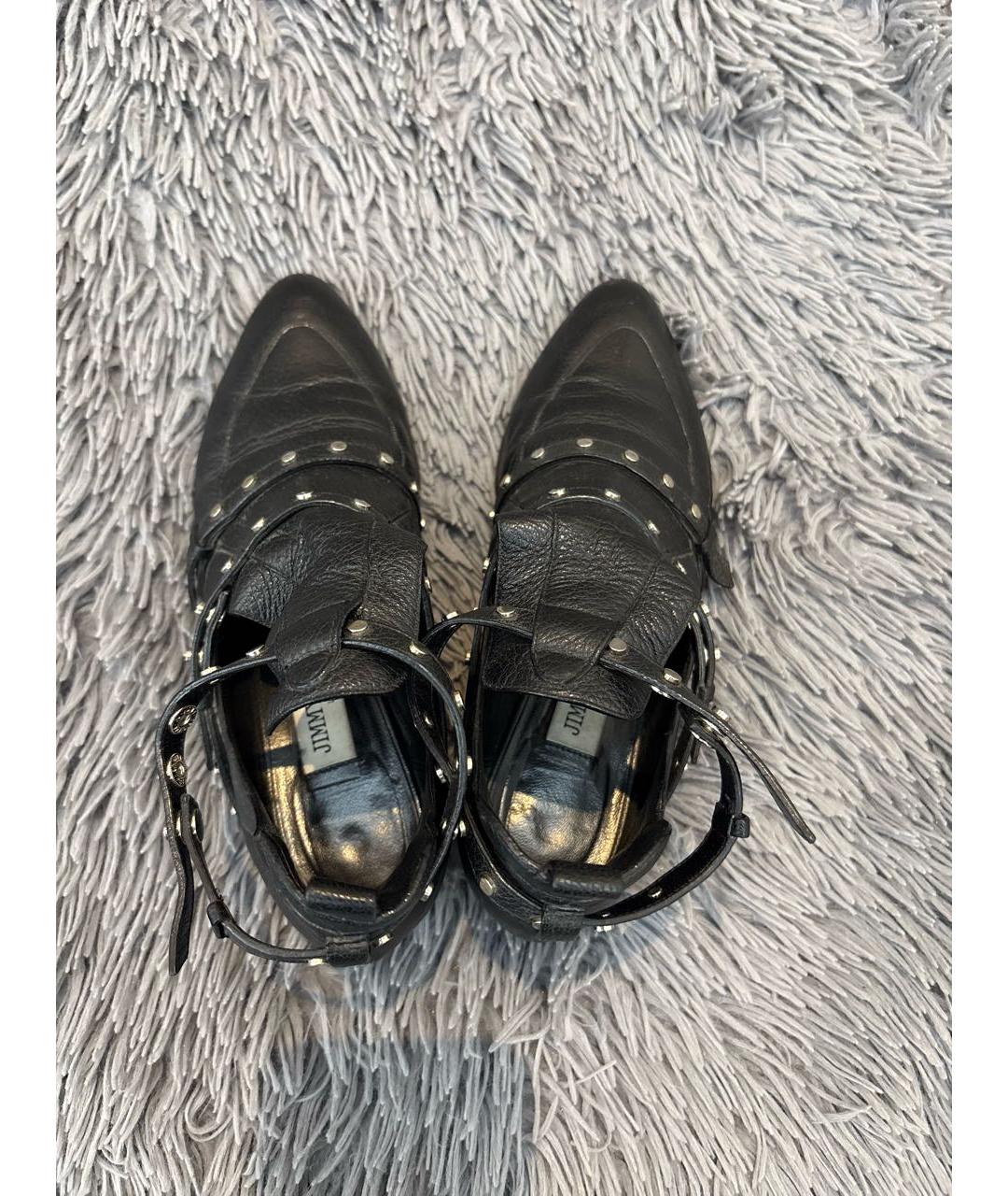 JIMMY CHOO Черные кожаные ботильоны, фото 3