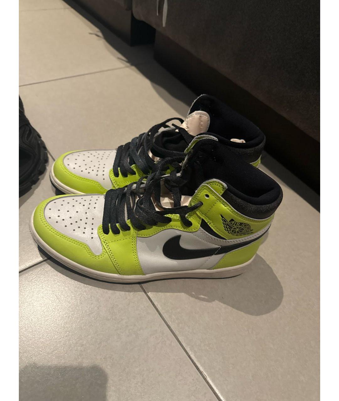 JORDAN Салатовые высокие кроссовки / кеды, фото 5