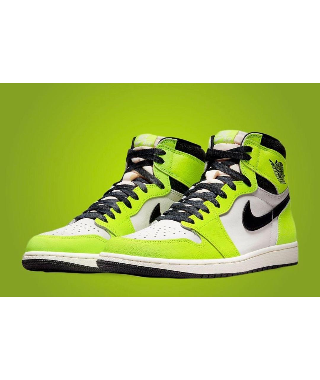 JORDAN Салатовые высокие кроссовки / кеды, фото 3