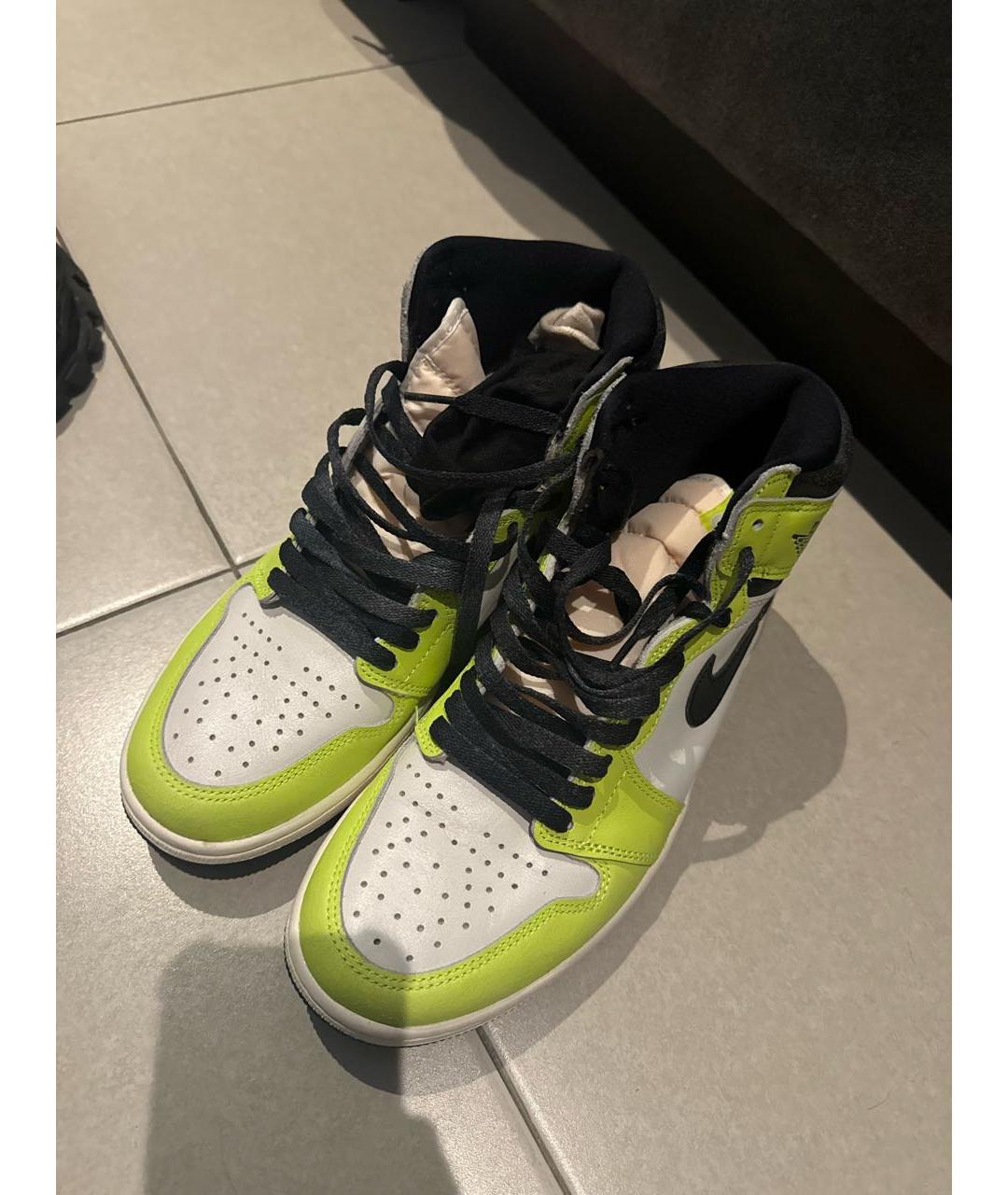 JORDAN Салатовые высокие кроссовки / кеды, фото 4