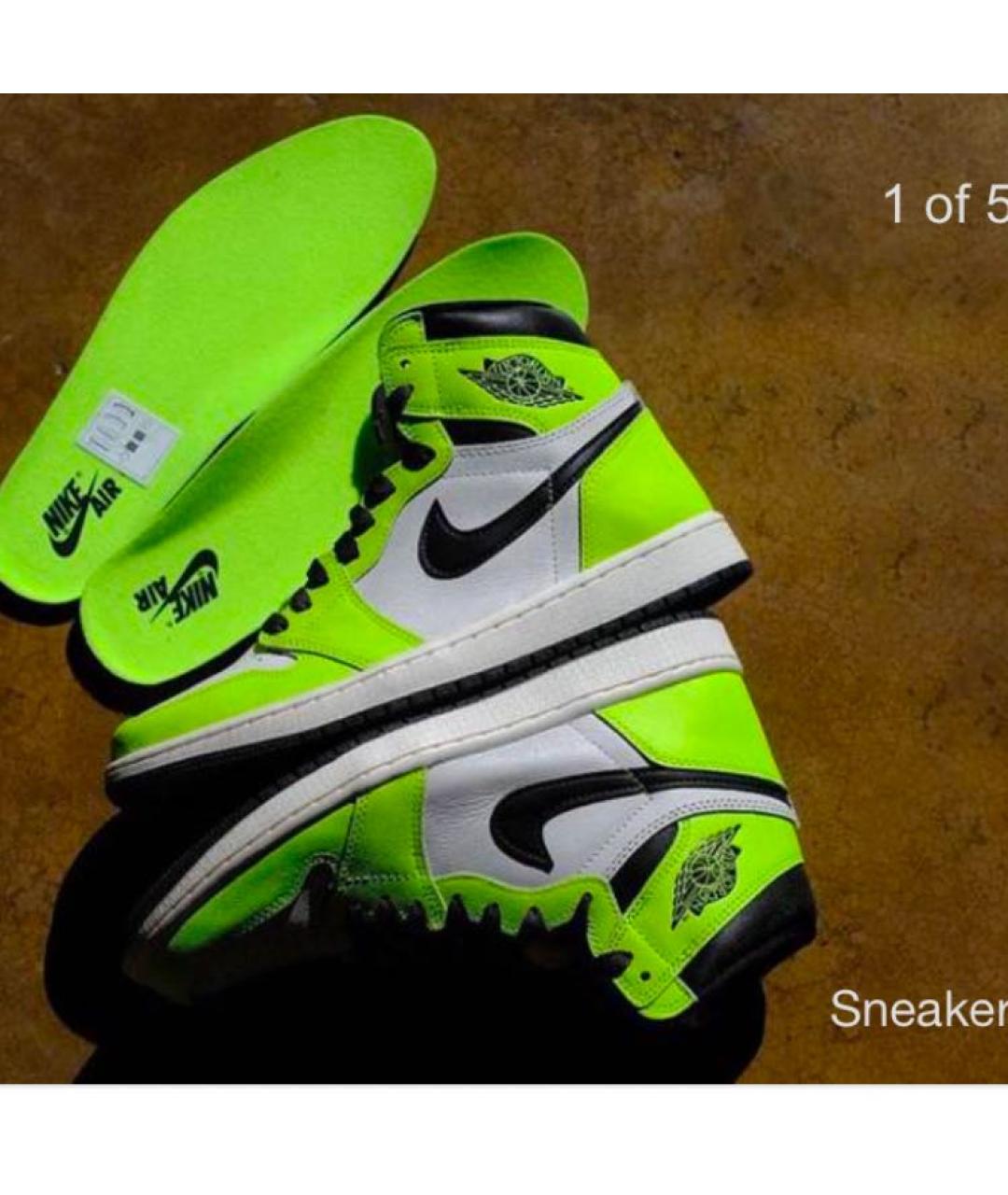 JORDAN Салатовые высокие кроссовки / кеды, фото 6