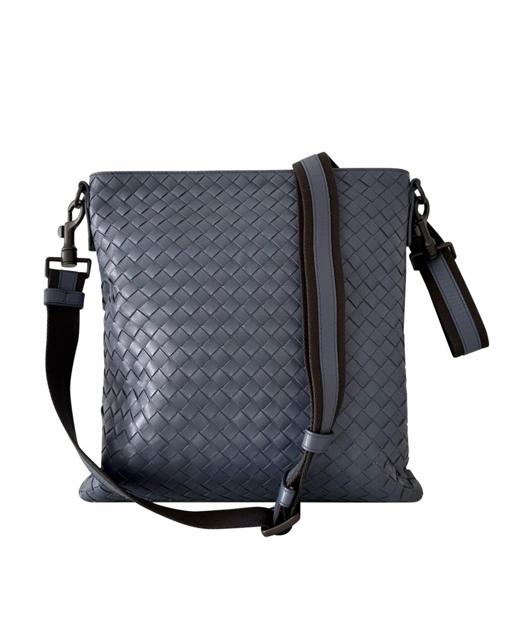 BOTTEGA VENETA Голубая кожаная сумка через плечо, фото 1