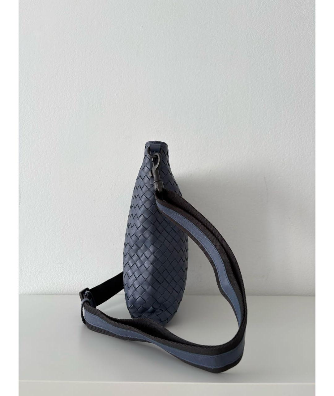 BOTTEGA VENETA Голубая кожаная сумка через плечо, фото 4