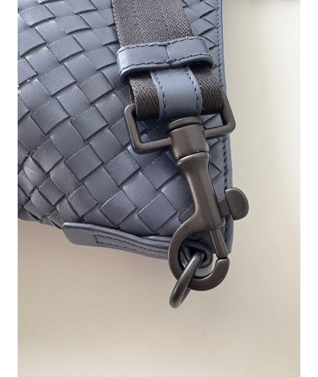 BOTTEGA VENETA Голубая кожаная сумка через плечо, фото 5