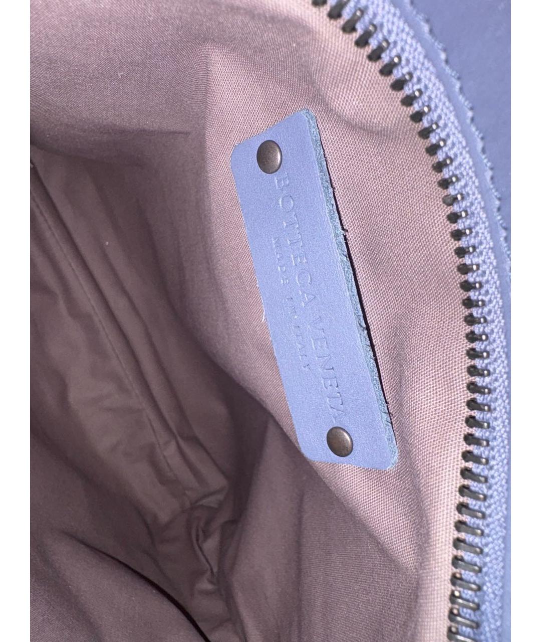 BOTTEGA VENETA Голубая кожаная сумка через плечо, фото 7