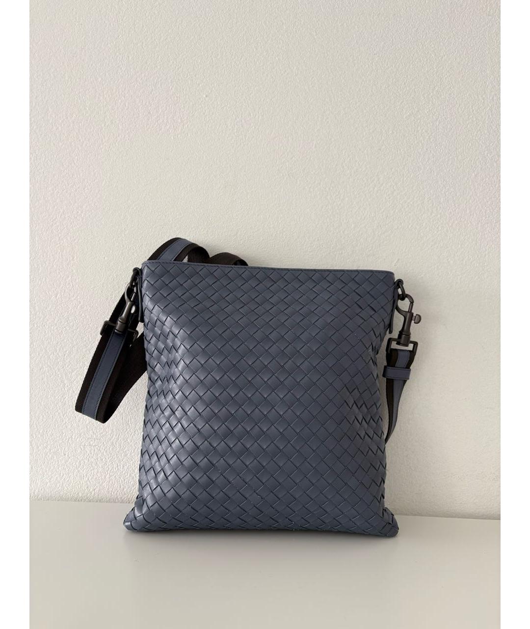 BOTTEGA VENETA Голубая кожаная сумка через плечо, фото 3