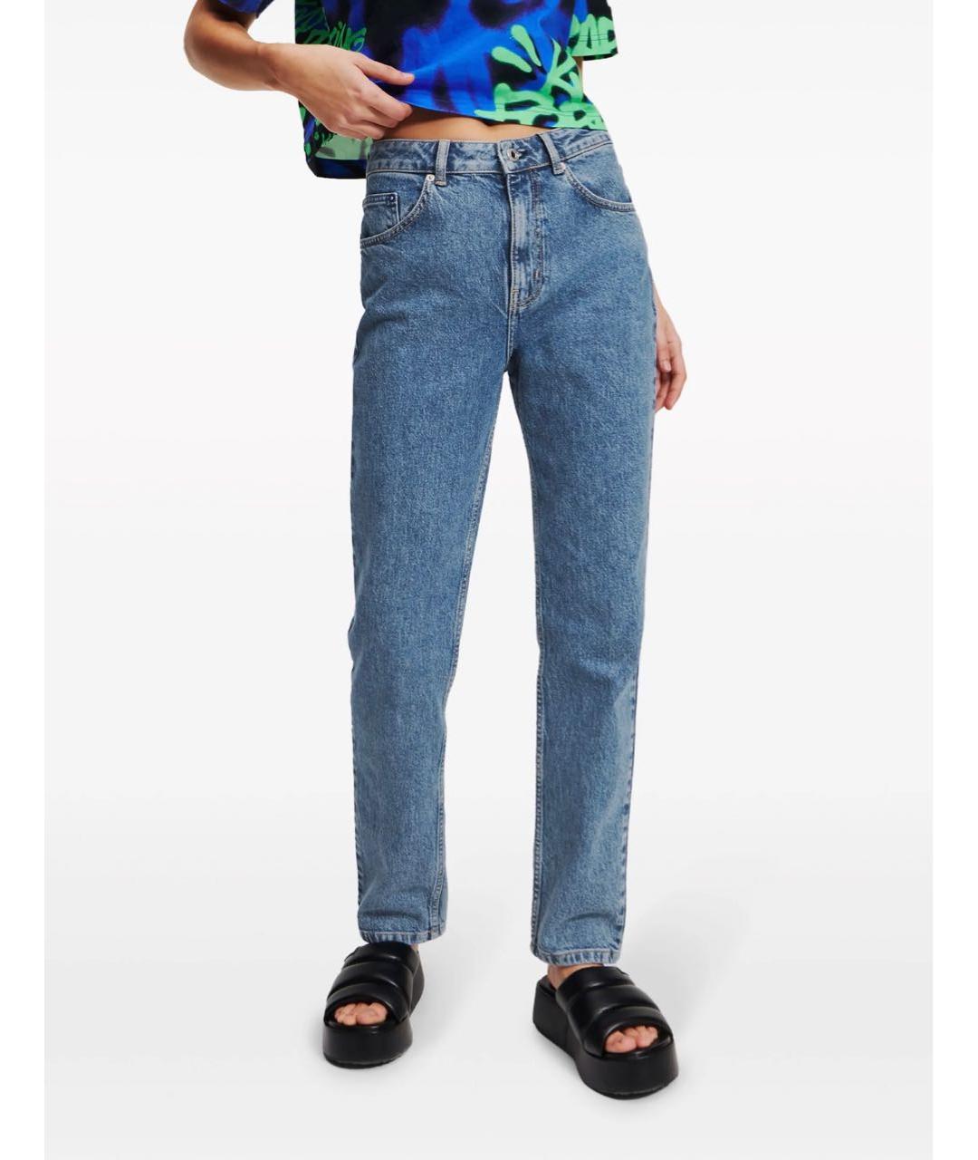 KARL LAGERFELD Синие хлопковые прямые джинсы, фото 8