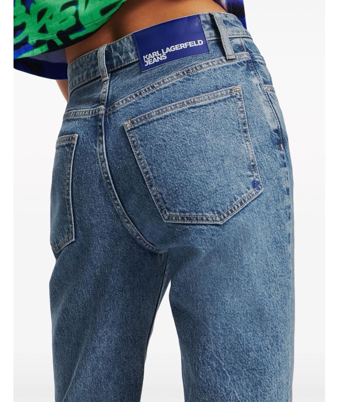 KARL LAGERFELD Синие хлопковые прямые джинсы, фото 6