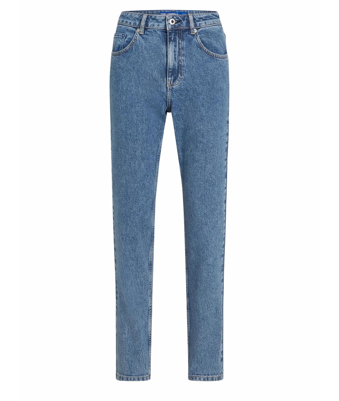 KARL LAGERFELD Синие хлопковые прямые джинсы, фото 1