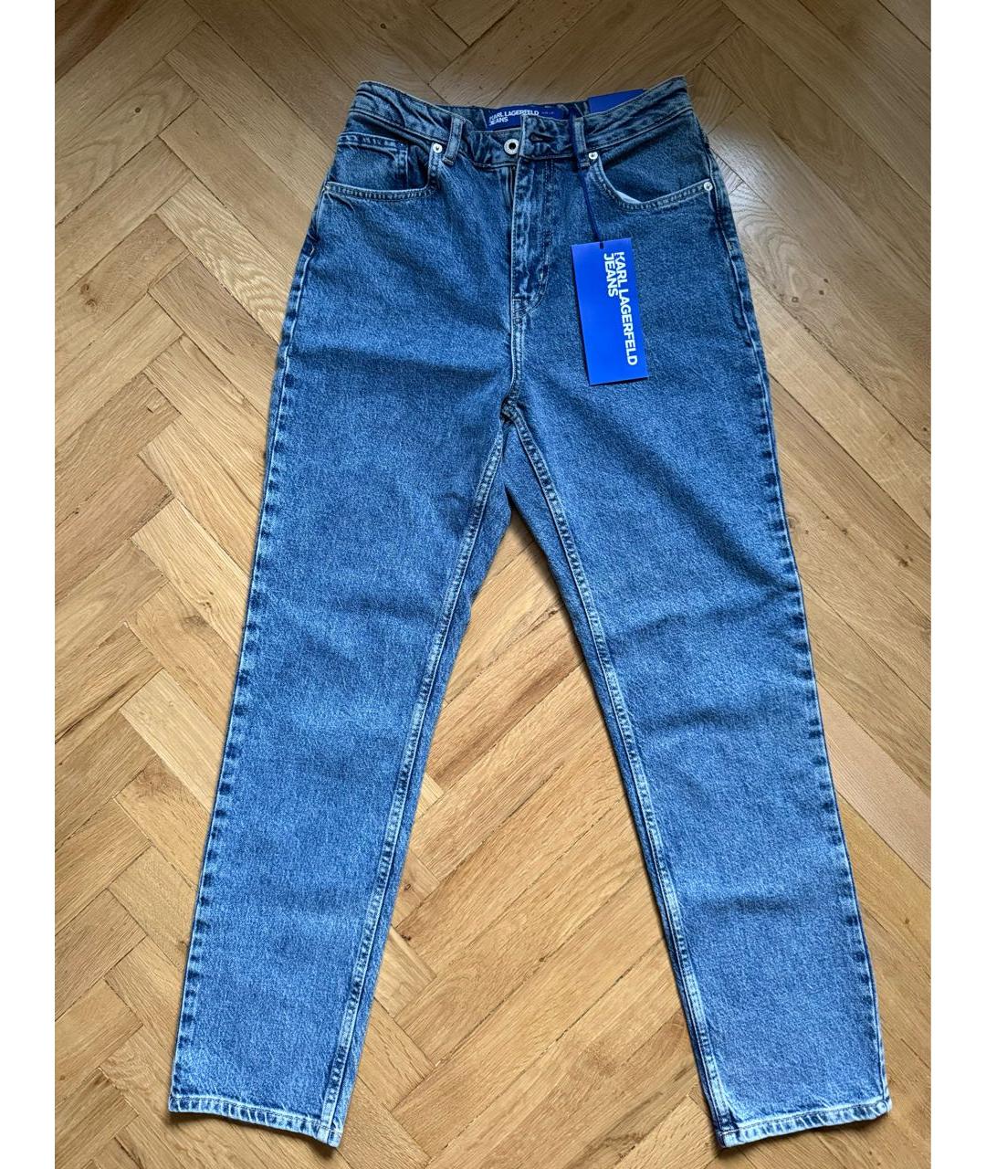 KARL LAGERFELD Синие хлопковые прямые джинсы, фото 9