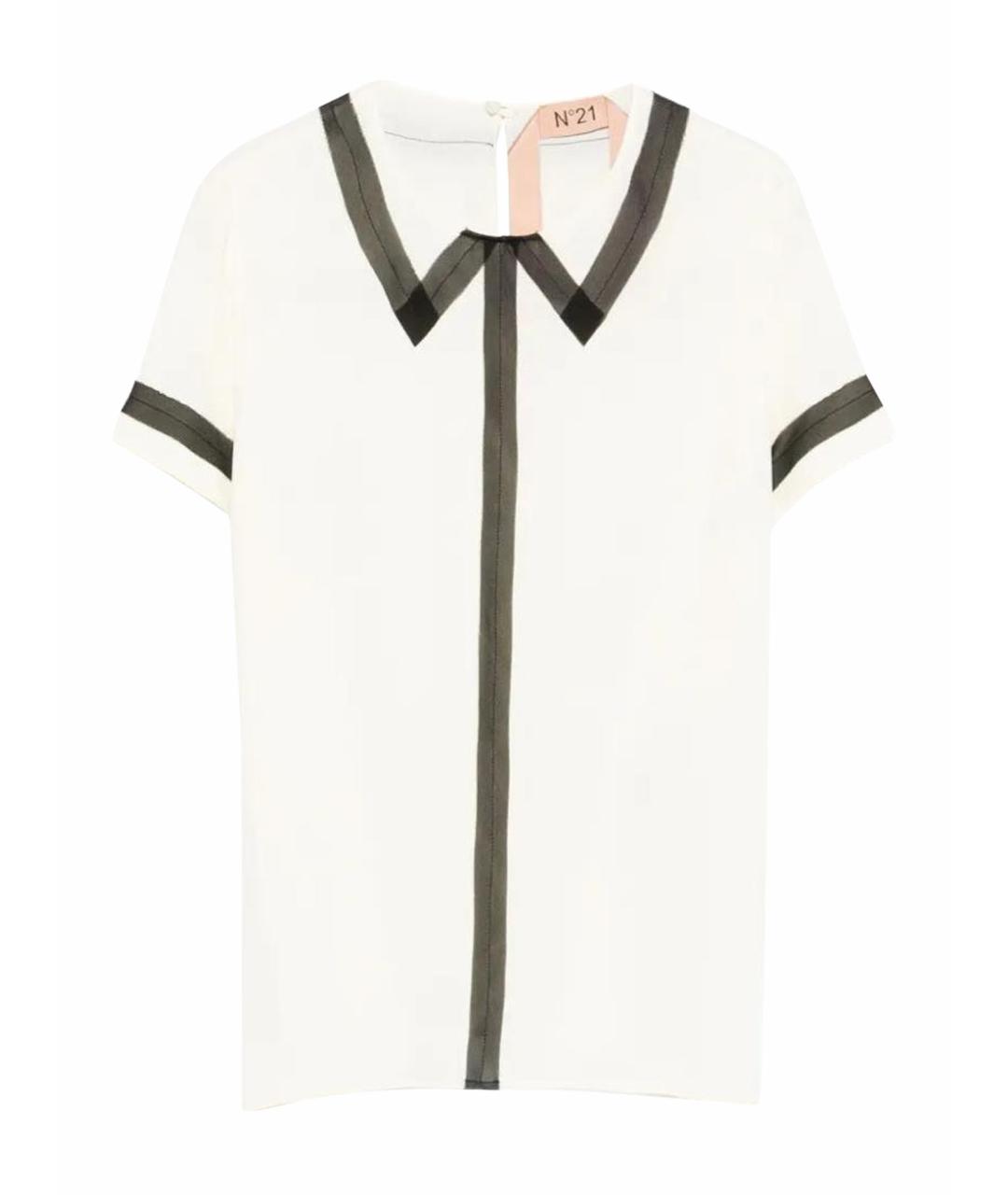 NO. 21 Белая шелковая блузы, фото 1