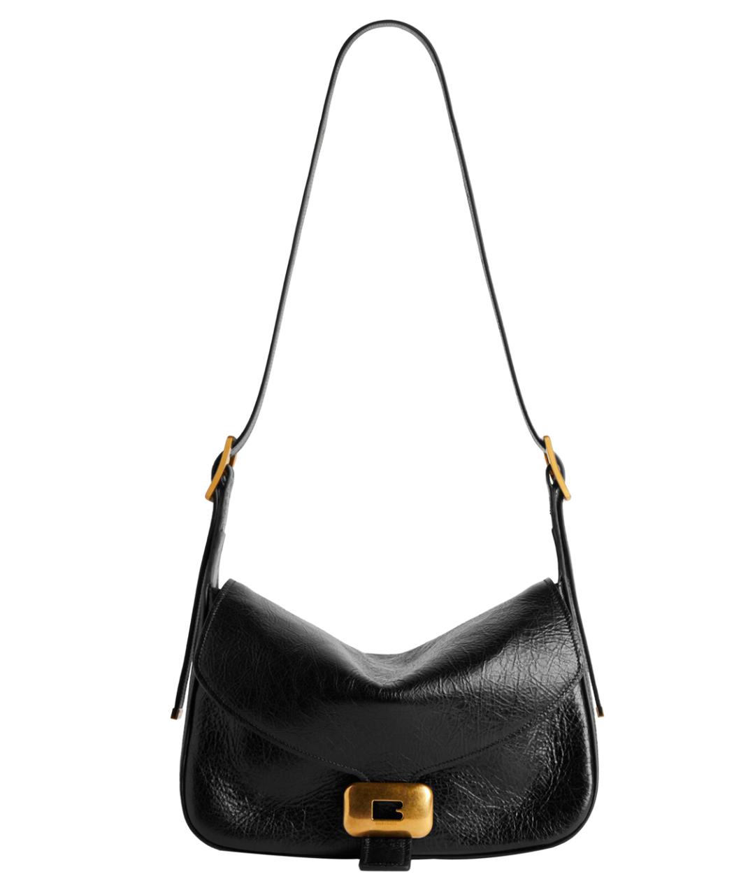 BALENCIAGA Черная кожаная сумка через плечо, фото 4