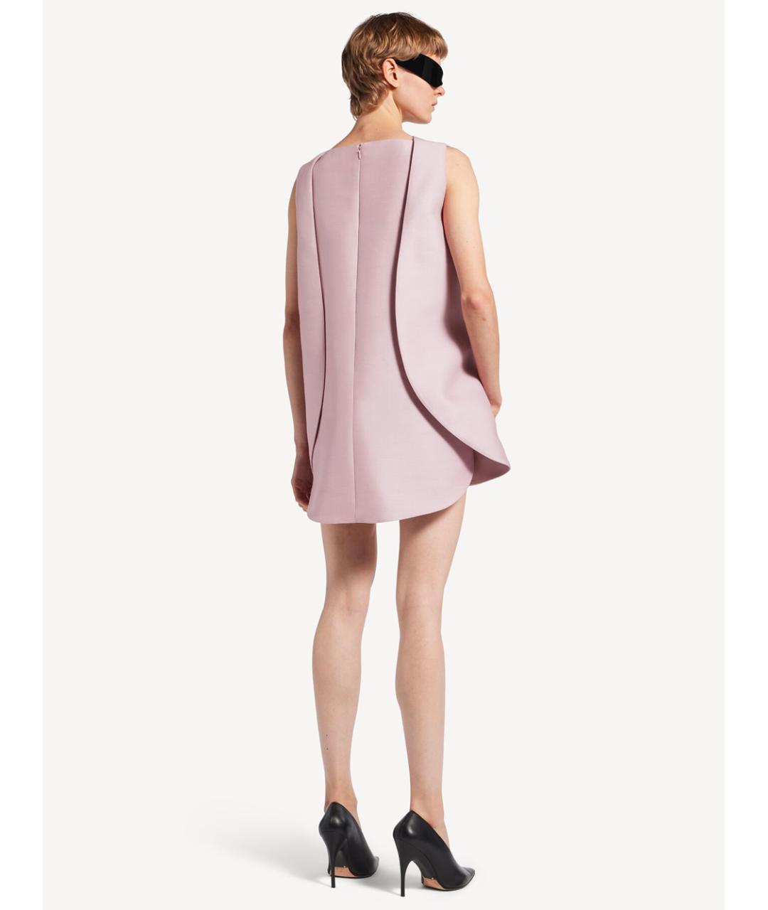 BALENCIAGA Розовое шерстяное повседневное платье, фото 3