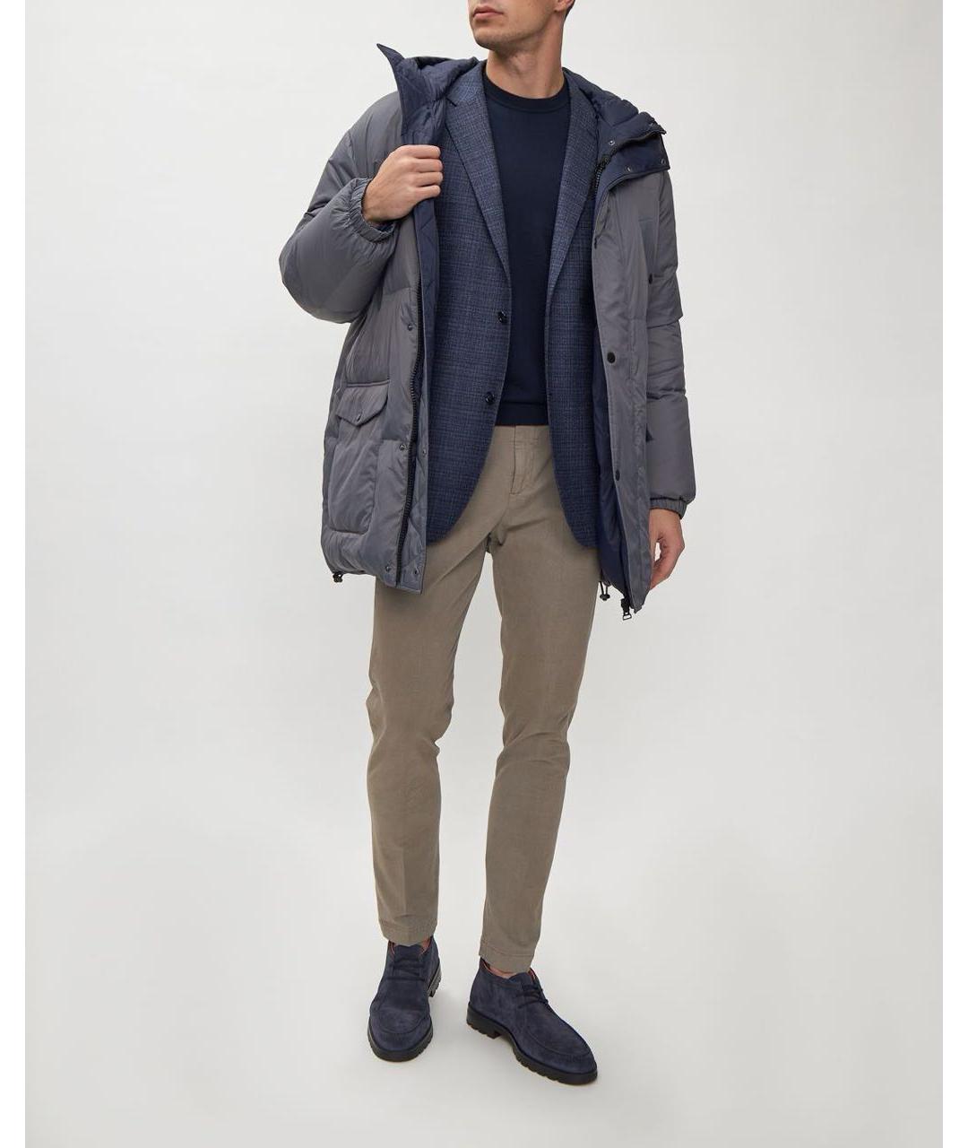 YVES SALOMON Синий полиэстеровый пуховик, фото 6