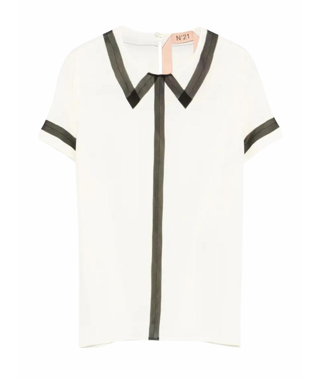 NO. 21 Белая шелковая блузы, фото 1