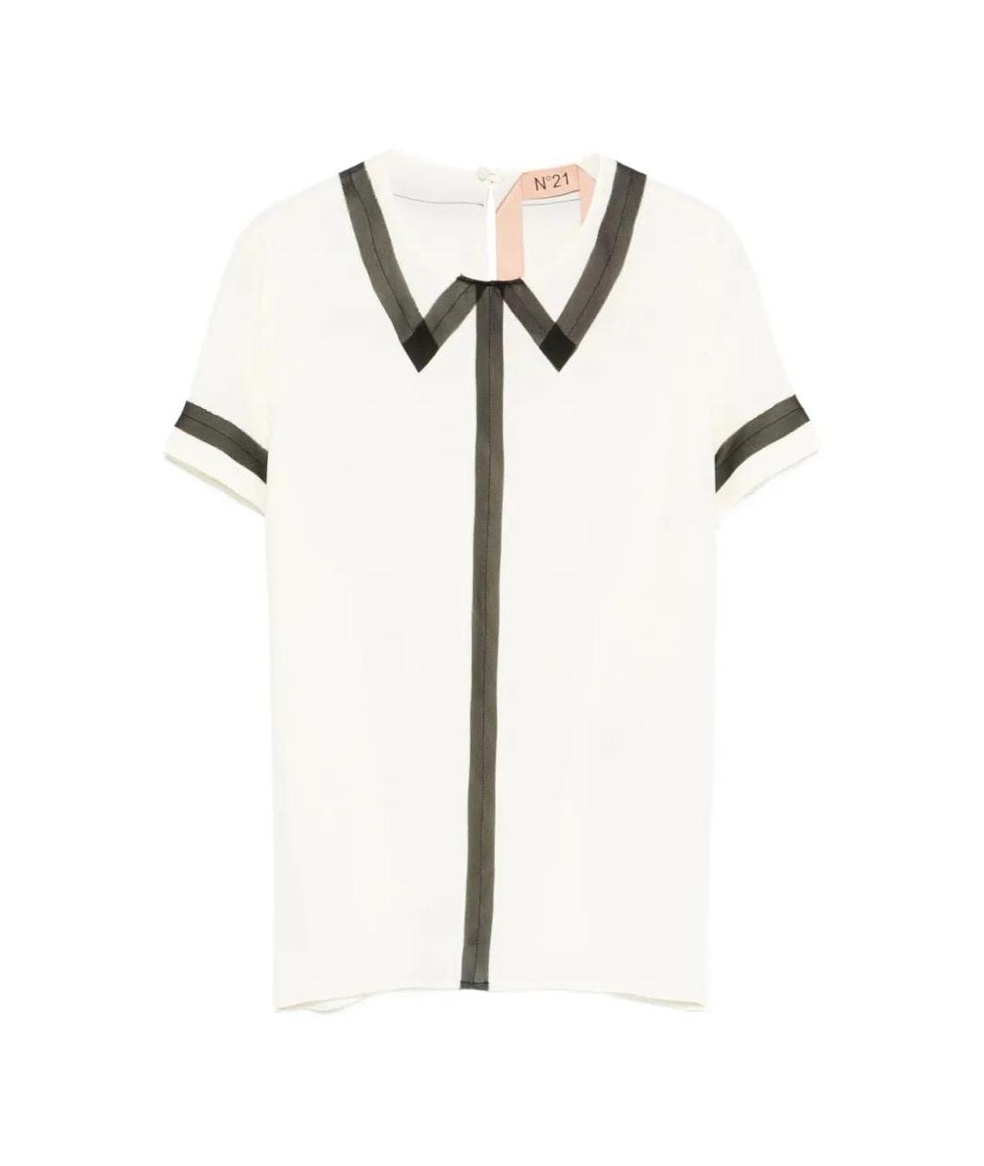 NO. 21 Белая шелковая блузы, фото 5