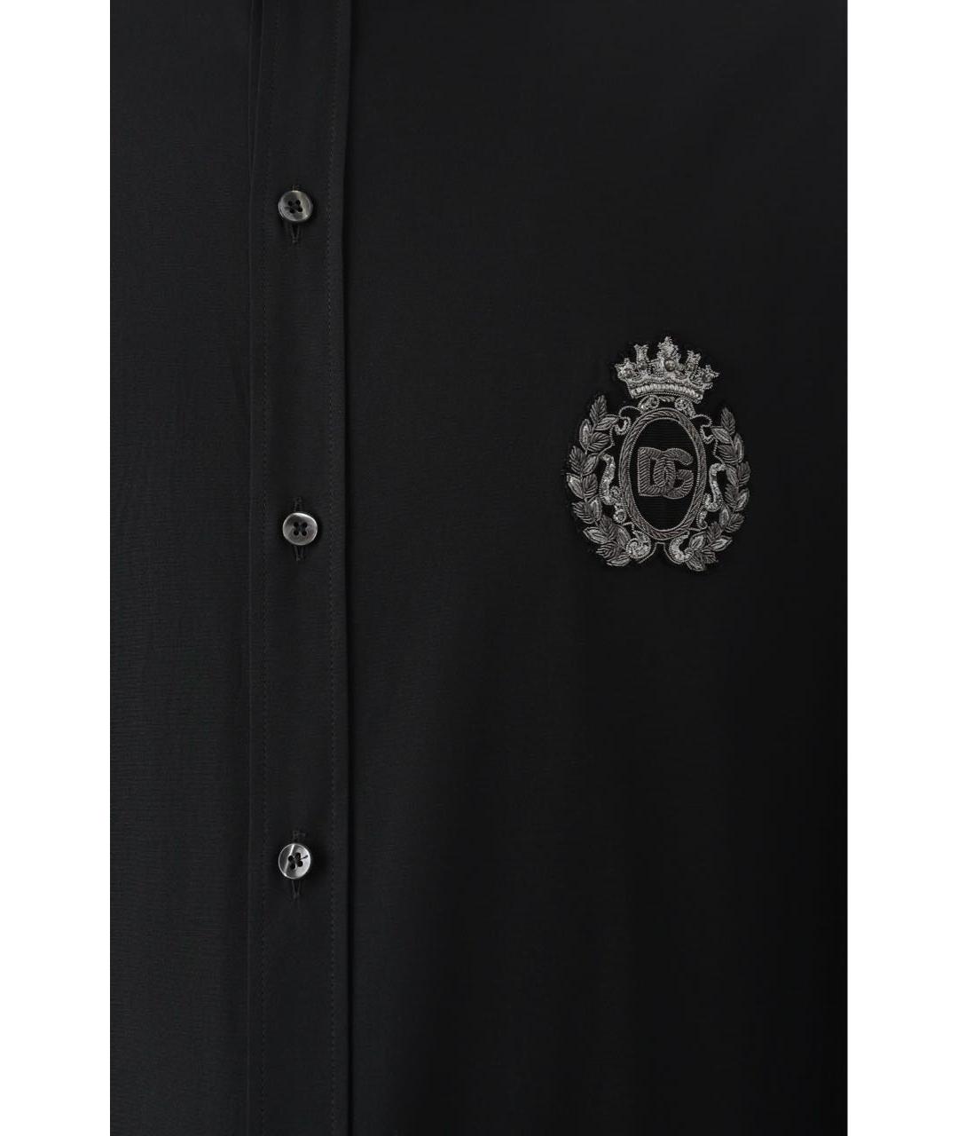 DOLCE&GABBANA Черная хлопковая классическая рубашка, фото 3