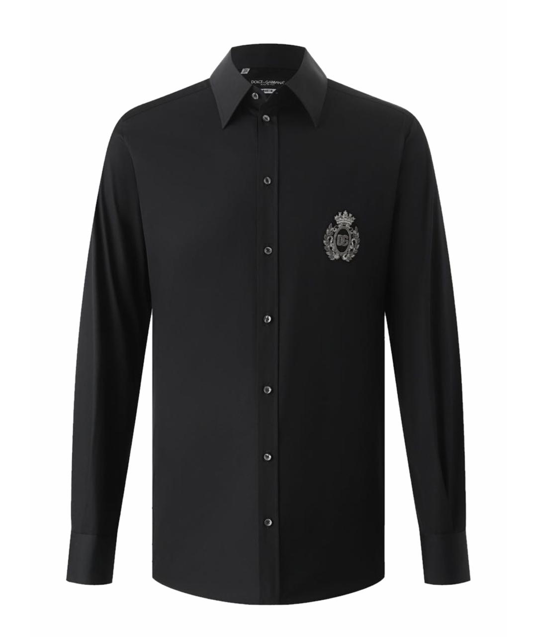 DOLCE&GABBANA Черная хлопковая классическая рубашка, фото 1