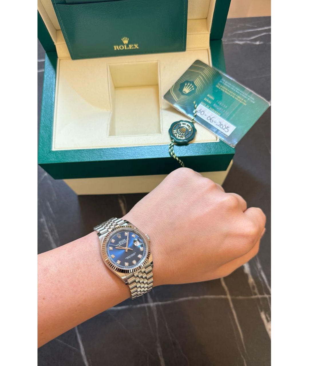 ROLEX Серебряные часы из белого золота, фото 6