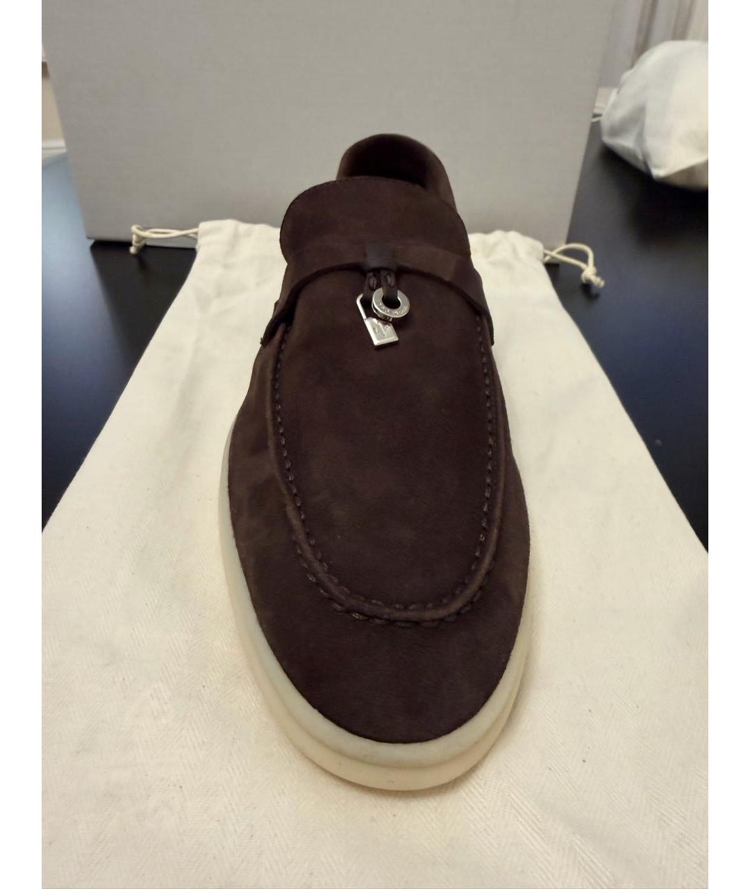 LORO PIANA Коричневые замшевые лоферы, фото 5