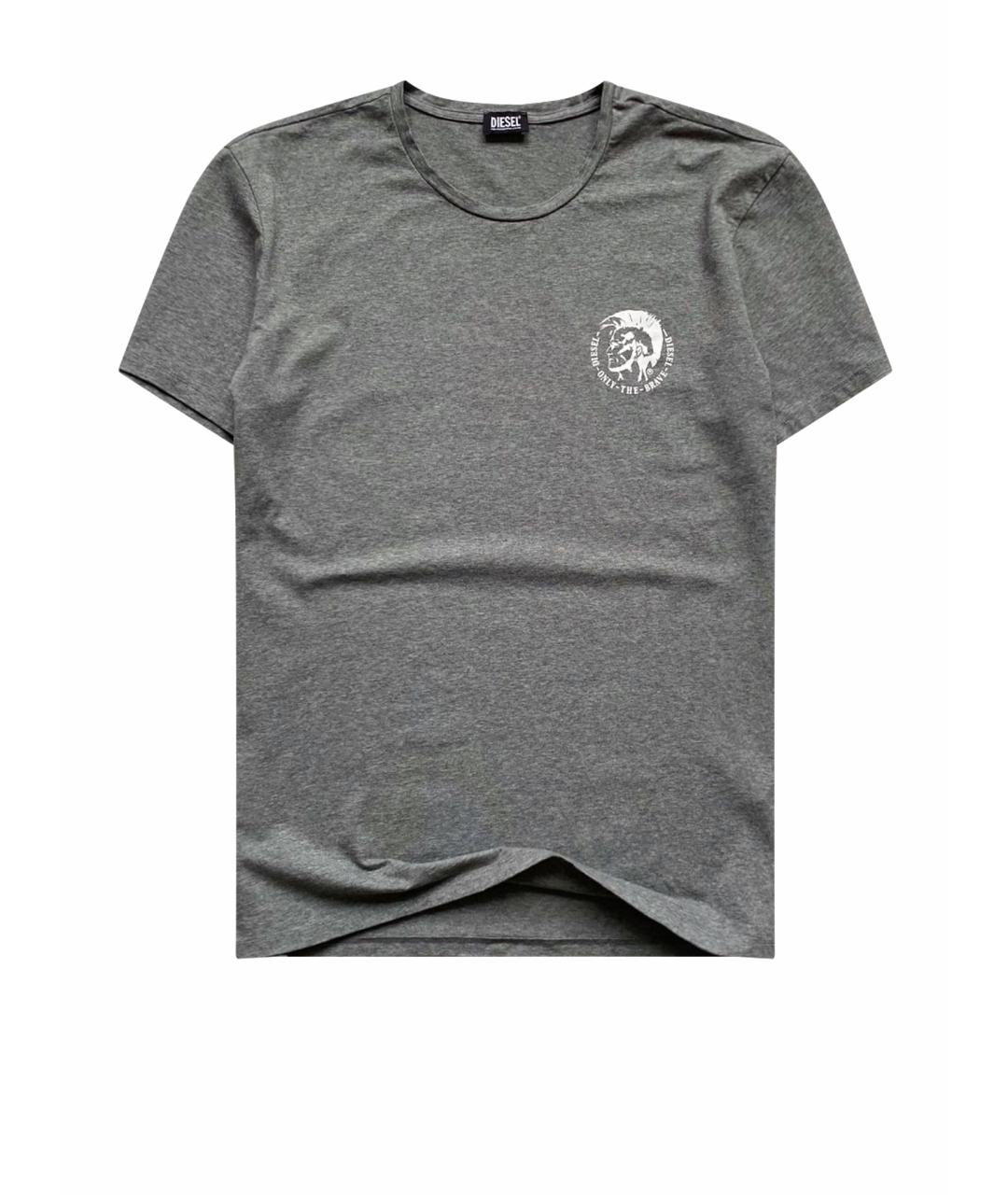 DIESEL Серая хлопко-эластановая футболка, фото 9
