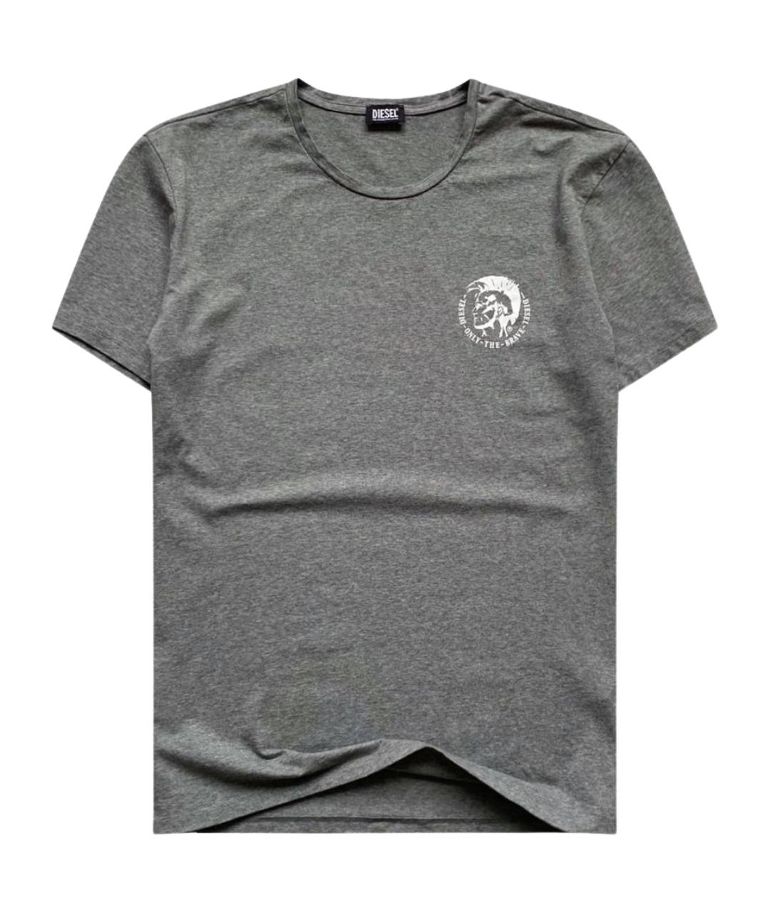 DIESEL Серая хлопко-эластановая футболка, фото 1