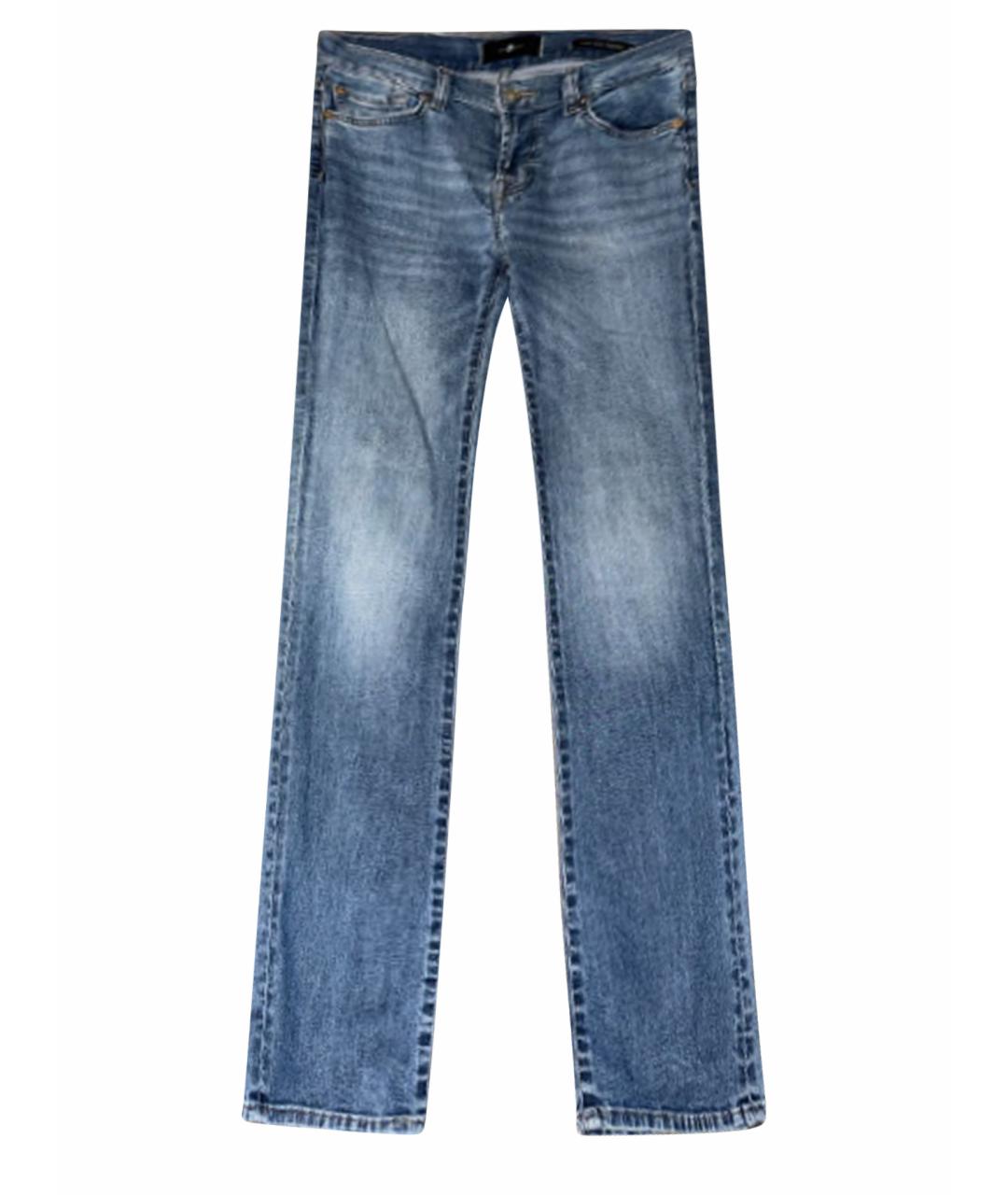 7 FOR ALL MANKIND Синие хлопковые джинсы слим, фото 1