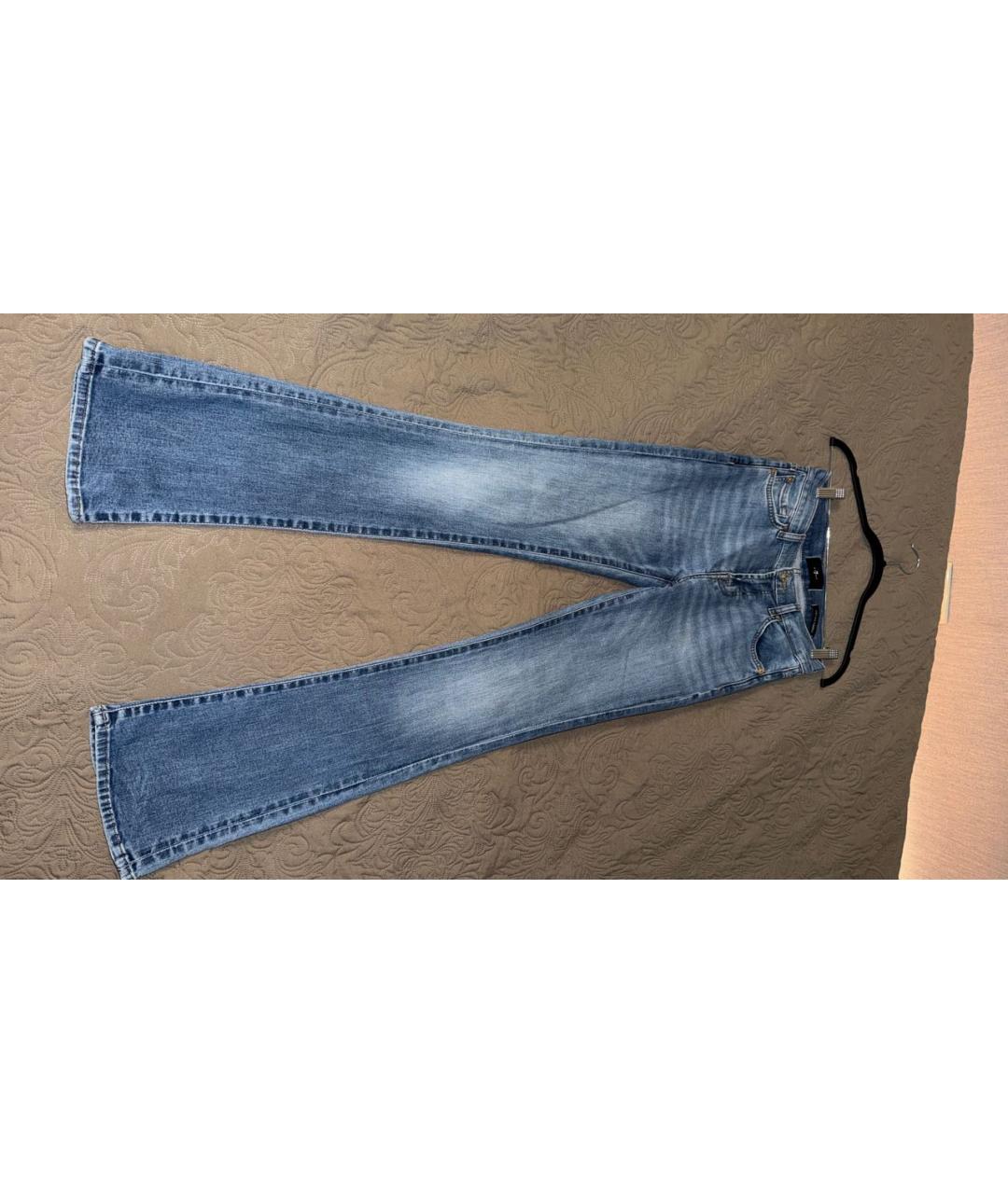 7 FOR ALL MANKIND Синие хлопковые джинсы слим, фото 9