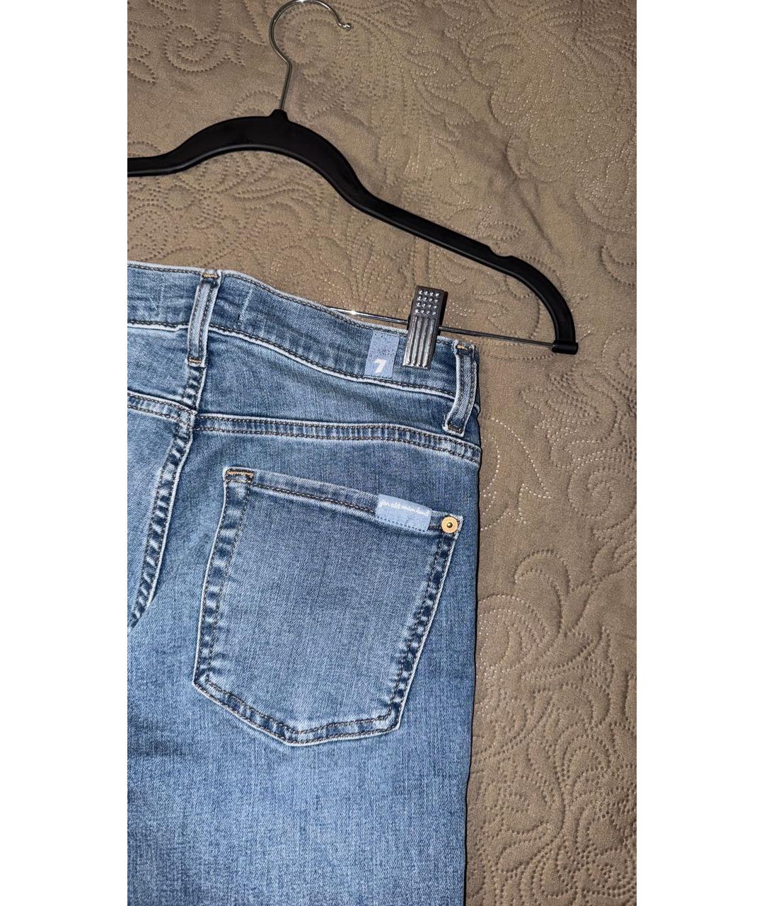 7 FOR ALL MANKIND Синие хлопковые джинсы слим, фото 4
